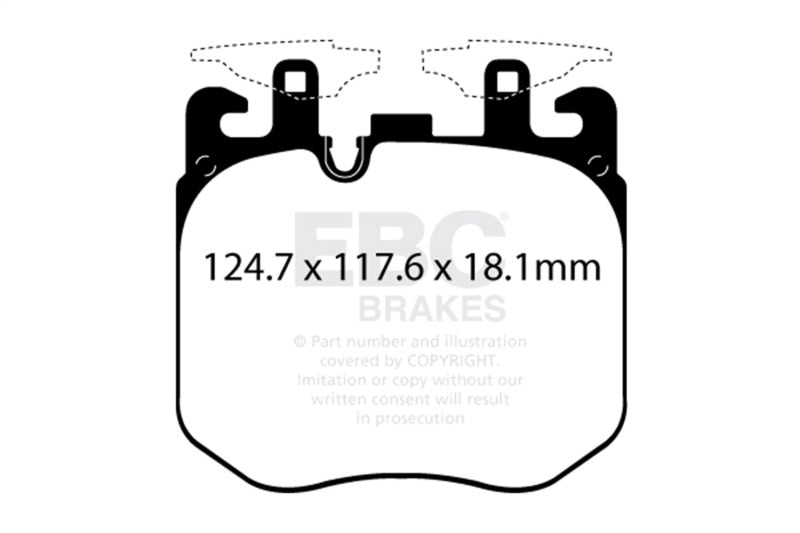 EBC DP42304R FITS: 2017+ BMW (Alpina) B7 xDrive 4.4L Twin Turbo Yellowstuff Front Brake Pads Brake Pads Performance