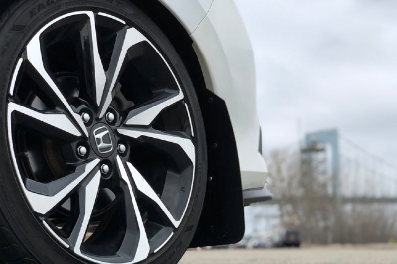 Rally Armor MF50-UR-BLK/RD FITS: 16-21 Honda Civic Si Black UR Mud Flap w/Red Logo Mud Flaps