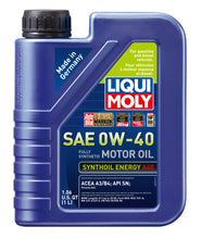 Load image into Gallery viewer, LIQUI MOLY 2049 FITS: 1L Synthoil Energy A40 Motor Oil SAE 0W40 Motor Oils