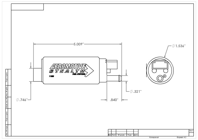 Aeromotive 11569 FITS: 340 Series Stealth In-Tank E85 Fuel Pump Center Inlet Offset (GM applications) Fuel Pumps
