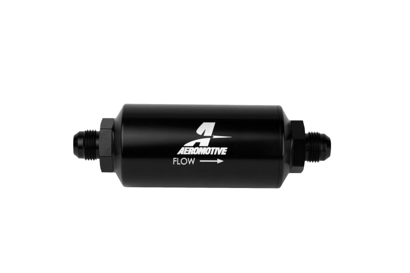 Aeromotive 12375 FITS: In-Line Filter AN-08 size Male 10 Micron Microglass Element Bright-Dip Black Fuel