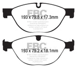 EBC DP32191C FITS: 13+ Jaguar F-Type (Cast Iron Only) 3.0 Supercharged (380) Perf Pkg Redstuff Front Brake Pads Brake Pads Performance