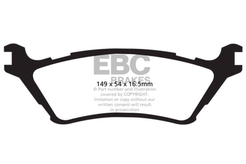 EBC DP61891 FITS: 15+ Ford F150 2.7 Twin Turbo (2WD) Greenstuff Rear Brake Pads Brake Pads Performance