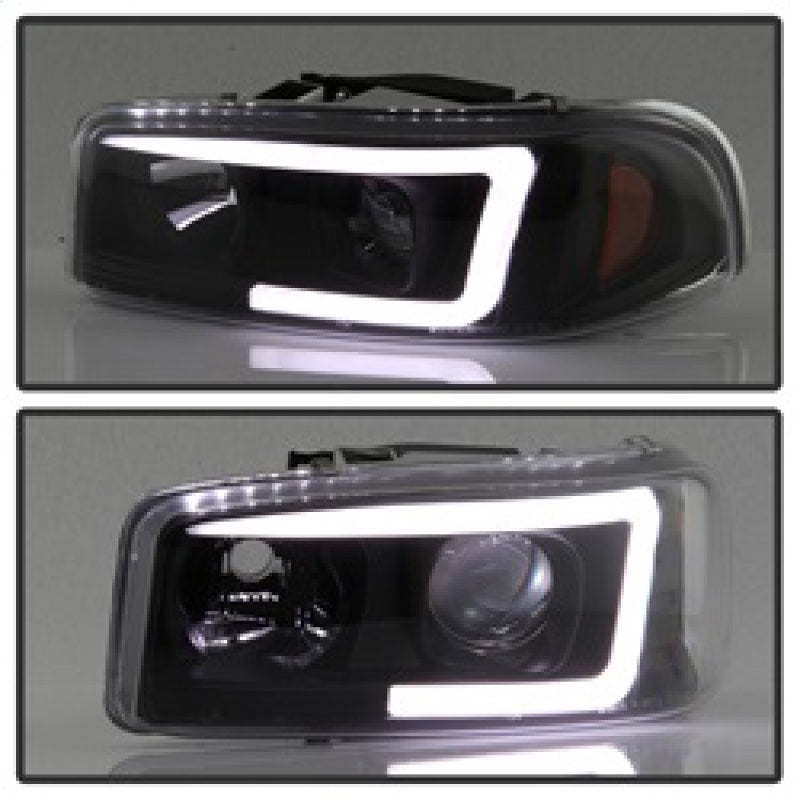 SPYDER 5084521 FITS: GMC Sierra 1500/2500/3500 99-06 V2 Projector Headlights DRL Black PRO-YD-CDE00V2-LB-BK Headlights