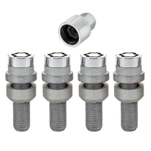 Load image into Gallery viewer, McGard 28020 FITS: Wheel Lock Bolt Set 4pk. (Radius Seat) M14X1.5 / 17mm Hex / 28.2mm Shank Length Chrome Wheel Bolts