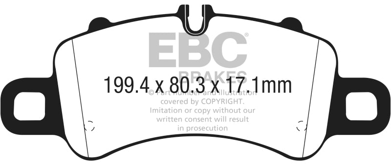 EBC DP42307R FITS: 2016+ Porsche Boxster 718 (Iron Rotors Only) 2.5L Turbo Yellowstuff Front Brake Pads Brake Pads Performance