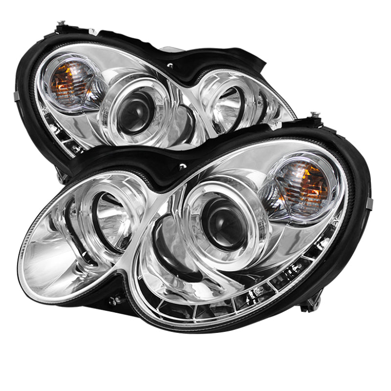 SPYDER 5038029 FITS: Mercedes Benz CLK 03-09 Projector Halogen Model- LED Halo DRL Chrm PRO-YD-MBCLK03-DRL-C Headlights