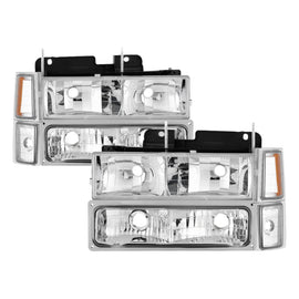 SPYDER 5069535 FITS:xTune Chevy Suburban 94-98 Headlights w/ Corner & Parking Lights 8pcs Chrome HD-JH-CCK88-AM-C-SET Headlights
