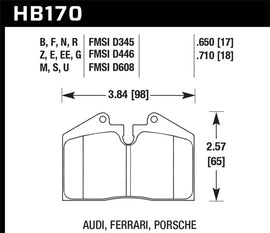 Hawk Performance HB170E.650 FITS:Hawk 89-94 Porsche 911 / 86-91 944 Front & Rear Blue 9012 Race Brake Pads Brake Pads Racing