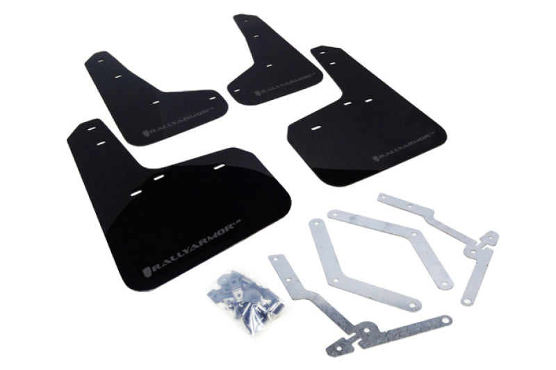 Rally Armor MF27-UR-BLK/GRY FITS: 12-19 Ford Focus ST / 16-19 RS Black Mud Flap w/Grey Logo Mud Flaps
