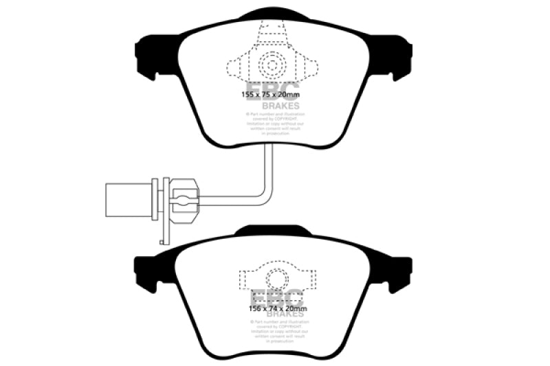 EBC DP31495C FITS: 05-08 Audi A4 2.0 Turbo Redstuff Front Brake Pads Brake Pads Performance