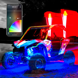 XKGLOW XK-WHIPB-STA FITS:XK Glow XKchrome Advanced App Control LED Whip Light Kit for 4x4 Offroad UTV ATV 1x 48In 2nd Gen Light Accessories and Wiring