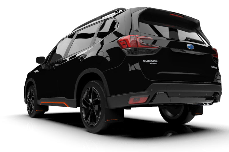 Rally Armor MF52-UR-BLK/OR FITS: 19-21 Subaru Forester Black UR Mud Flap w/ Orange Logo Mud Flaps