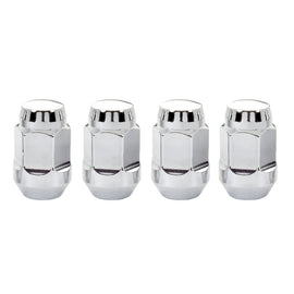 McGard 64012 FITS: Hex Lug Nut (Cone Seat Bulge Style) M12X1.5 / 3/4 Hex / 1.45in. Length (4-Pack) Chrome Lug Nuts