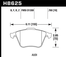 Hawk Performance HB625B.760 FITS: Hawk 2001-2010 Audi S3 European HPS 5.0 Front Brake Pads Brake Pads Performance