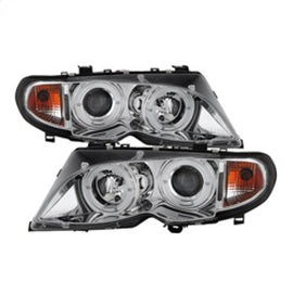 SPYDER 5042408 FITS: BMW E46 3-Series 02-05 4DR Projector Headlights 1PC LED Halo Chrm PRO-YD-BMWE4602-4D-AM-C Headlights
