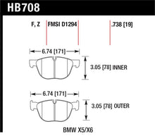 Load image into Gallery viewer, Hawk Performance HB708F.738 FITS:Hawk 07-08 BMW X5 3.0si/4.8i / 09-13 X5 Xdrive / 08-13 X6 Xdrive HPS Front Brake Pads Brake Pads Performance