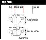Hawk Performance HB708F.738 FITS:Hawk 07-08 BMW X5 3.0si/4.8i / 09-13 X5 Xdrive / 08-13 X6 Xdrive HPS Front Brake Pads Brake Pads Performance