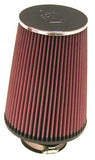 K&N Universal Chrome Round Tapered Air Filter 3in FlangeID / 6in Base OD / 4.5in Top OD / 8in Height
