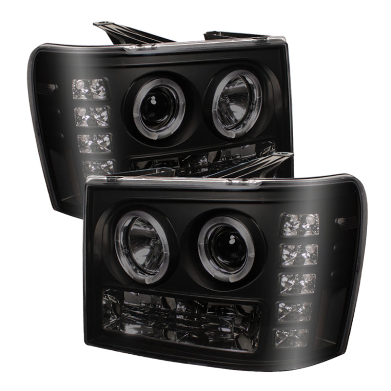 SPYDER 5078506 FITS: GMC Sierra 1500/2500 07-13 Projector Headlights LED Halo- LED Blk Smke PRO-YD-GS07-HL-BSM Headlights