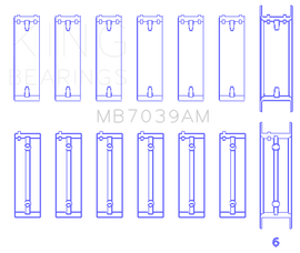 King Engine Bearings MB7039AM FITS: King BMW M51/M57 (Size STD) Main Bearing Set Bearings