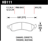 Hawk 94-04 Mustang Cobra / 88-95 Corvette 5.7L / 88-92 Camaro w/ HD Brakes Front Performance Ceramic
