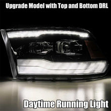 Load image into Gallery viewer, AlphaRex 880597 FITS: 09-18 Dodge Ram 1500HD PRO-Series Projector Headlights Plank Style Black w/Seq Signal/DRL Headlights