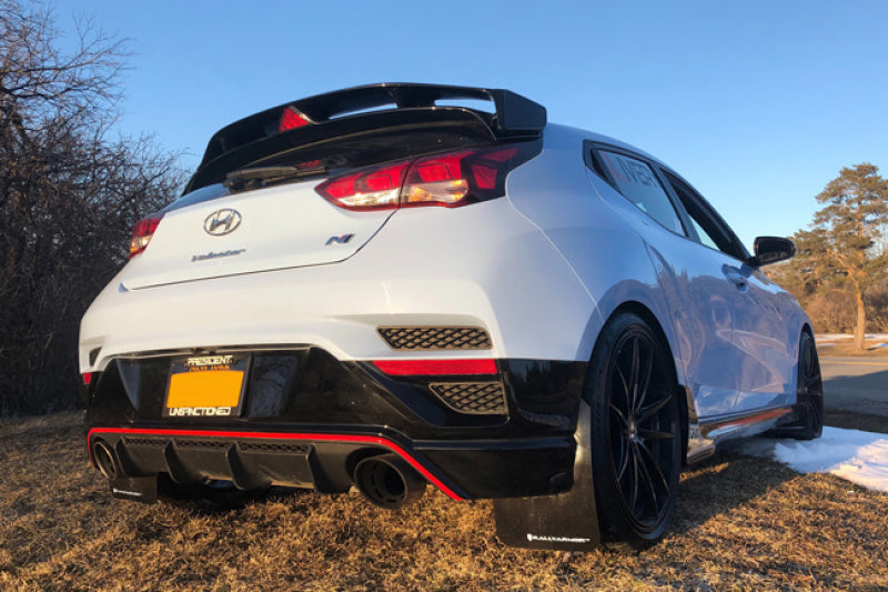 Rally Armor MF57-UR-BLK/RD FITS: 19-22 Hyundai Veloster N Black UR Mud Flap w/ Red Logo Mud Flaps