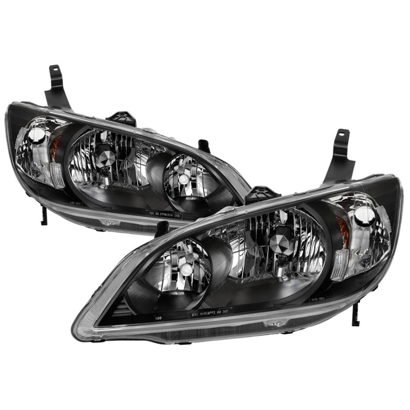 SPYDER 9042706 FITS:xTune 04-05 Honda Civic (Excl Hatchback/Si) OEM Style Headlights Black (HD-JH-HC04-4D-AM-BK) Headlights