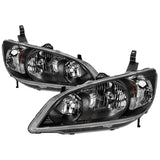 SPYDER 9042706 FITS:xTune 04-05 Honda Civic (Excl Hatchback/Si) OEM Style Headlights Black (HD-JH-HC04-4D-AM-BK) Headlights