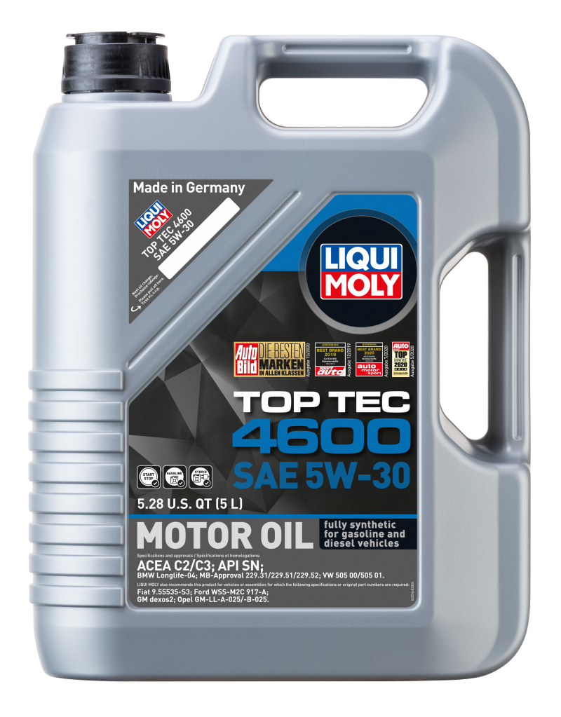 LIQUI MOLY 20448 FITS: 5L Top Tec 4600 Motor Oil 5W30 Motor Oils