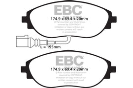 EBC DP32127C FITS: 14-20 Audi S3 2.0 Turbo Redstuff Front Brake Pads Brake Pads Performance