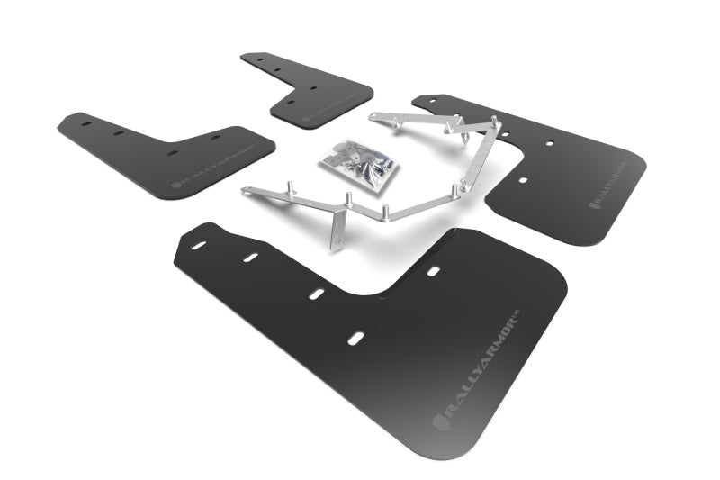 Rally Armor MF71-UR-BLK/DGRY FITS: 17-21 Honda Civic EX/EX-L/LX (Hatchback) Black UR Mud Flap Dark Grey Logo Mud Flaps