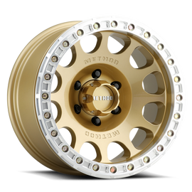 Method Wheels MR10579050138B FITS:Method MR105 V3 Beadlock 17x9 -38mm Offset 5x5 71.5mm CB Gold Wheel w/ BH-H24125 Wheels Cast