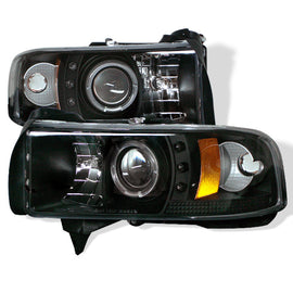 SPYDER 5010087 FITS: Dodge Ram 1500 94-01 94-02 Projector Headlights LED Halo LED Blk PRO-YD-DR94-HL-AM-BK Headlights