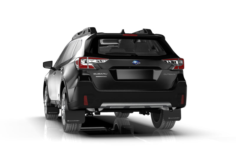 Rally Armor MF66-UR-BLK/WH FITS: 20-25 Subaru Outback Black UR Mud Flap w/White Logo Mud Flaps