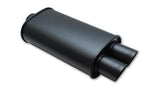 Vibrant 1149 FITS: StreetPower FLAT BLACK Oval Muffler with Dual 3in Outlet 3in inlet I.D. Muffler