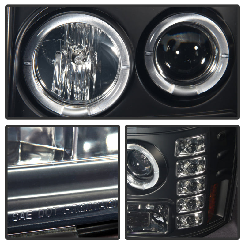 SPYDER 5078506 FITS: GMC Sierra 1500/2500 07-13 Projector Headlights LED Halo- LED Blk Smke PRO-YD-GS07-HL-BSM Headlights