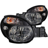 ANZO 121121 FITS: 2002-2003 Subaru Impreza Crystal Headlights Black Headlights