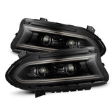 AlphaRex 880579 FITS: 15-23 Dodge Charger LUXX LED Proj Headlights Alpha-Black w/Actv Light & Seq.Sig / SB DRL Headlights