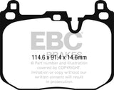 EBC DP42271R FITS: 2015+ Mini Cooper John Cooper Works Yellowstuff Front Brake Pads Brake Pads Performance