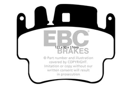EBC DP41514R FITS: 98-05 Porsche 911 (996) (Cast Iron Rotor only) 3.4 Carrera 2 Yellowstuff Front Brake Pads Brake Pads Performance