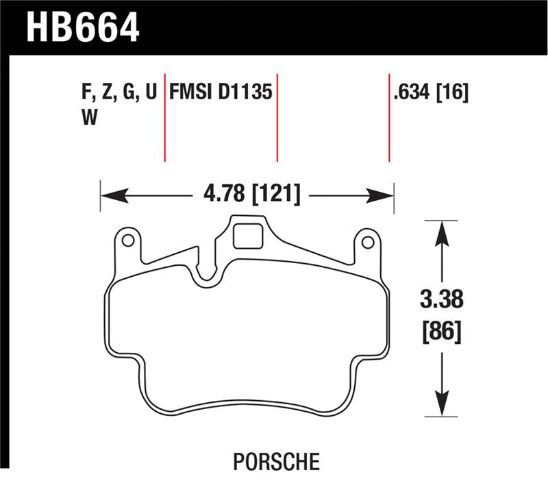 Hawk Performance HB664G.634 FITS: Hawk 05-08 Porsche 911 Carrera / 08 Boxster / 07-08 Cayman Front DTC-60 Brake Pads Brake Pads Racing