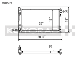 Koyo VH093470 FITS: Radiators FITS: 17-22 Subaru Impreza 2.0L Non-Turbo / 18-22 Crosstrek 2.0/2.5L Non-Turbo Aluminum Radiator Radiators