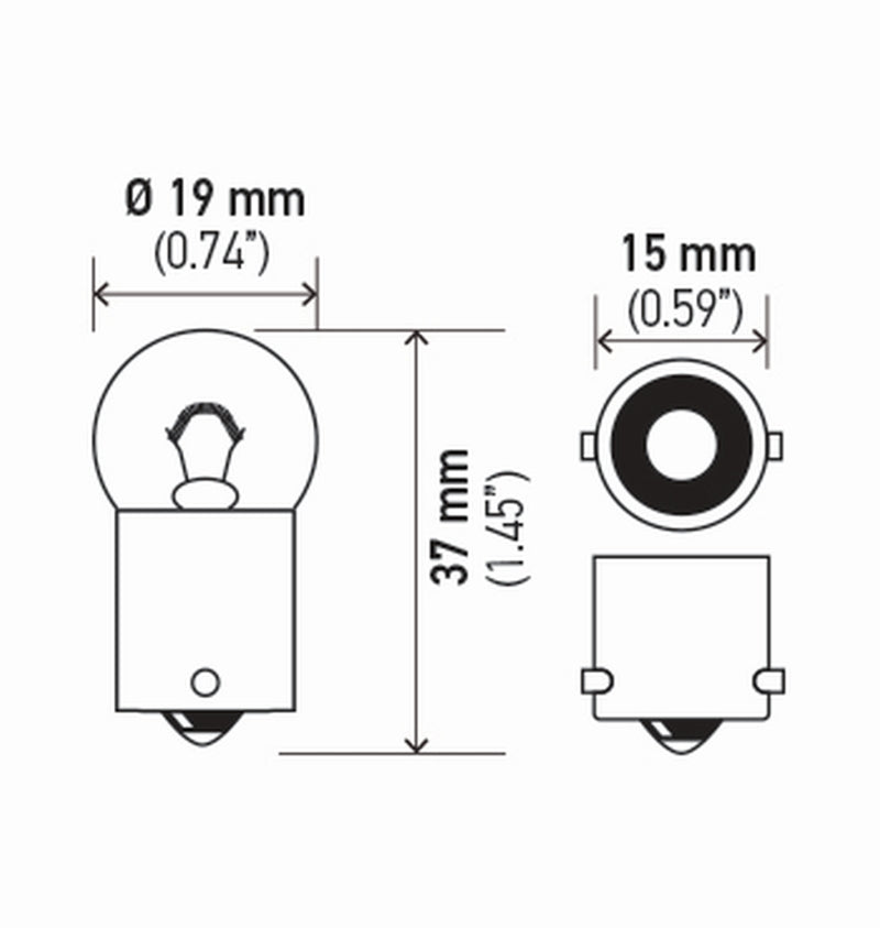 Hella LA5007TB FITS: Bulb 5007 12V 5W Ba15S B6 (2) Bulbs