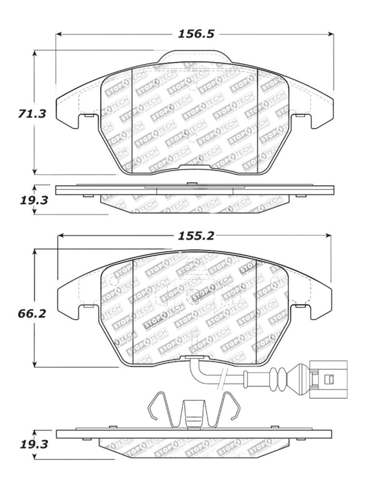 Stoptech 309.11070 FITS:StopTech Performance 06-10 Audi A3 / 08-10 Audi TT / 06-09 VW GTI / 05-10 Jetta Front Brake Pads Brake Pads Performance