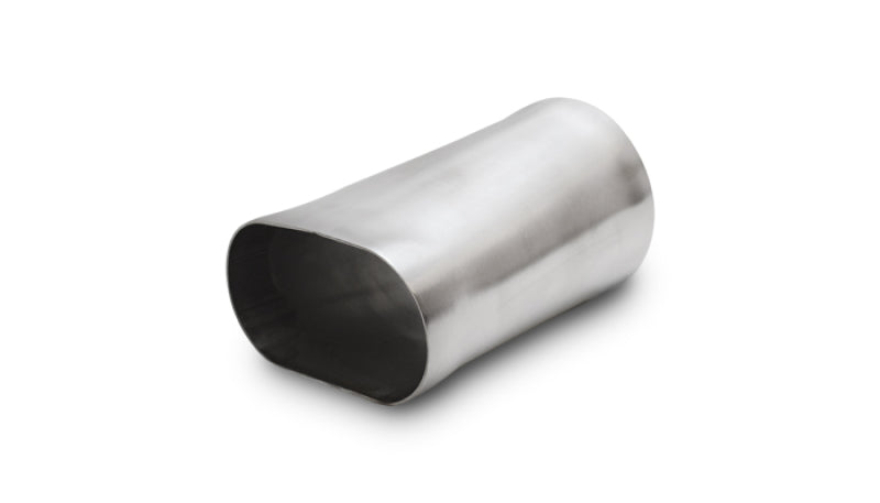 Vibrant 13172 FITS: 4in oval (Nominal) x 4in Round Transiton adapter T304 SS 6in long Flanges