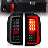 ANZO 311381 FITS: 2007-2013 Chevrolet Silverado1500/ 2500/ 3500 LED Tail Lights w/ Light Bar Black Housing Smoke Tail Lights