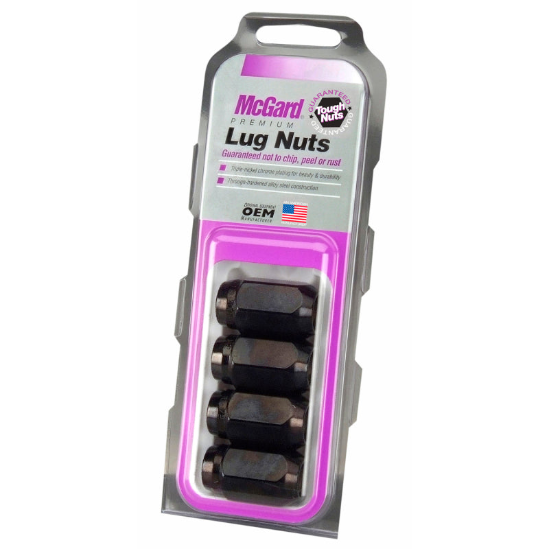 McGard 64030 FITS: Hex Lug Nut (Cone Seat) 1/2-20 / 13/16 Hex / 1.5in. Length (4-Pack) Black Lug Nuts