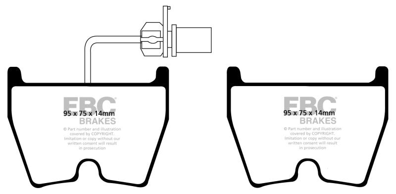 EBC DP41513/3R FITS: 17-18 Audi RS3 Yellowstuff Front Brake Pads Brake Pads Performance
